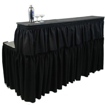 bar skirted table